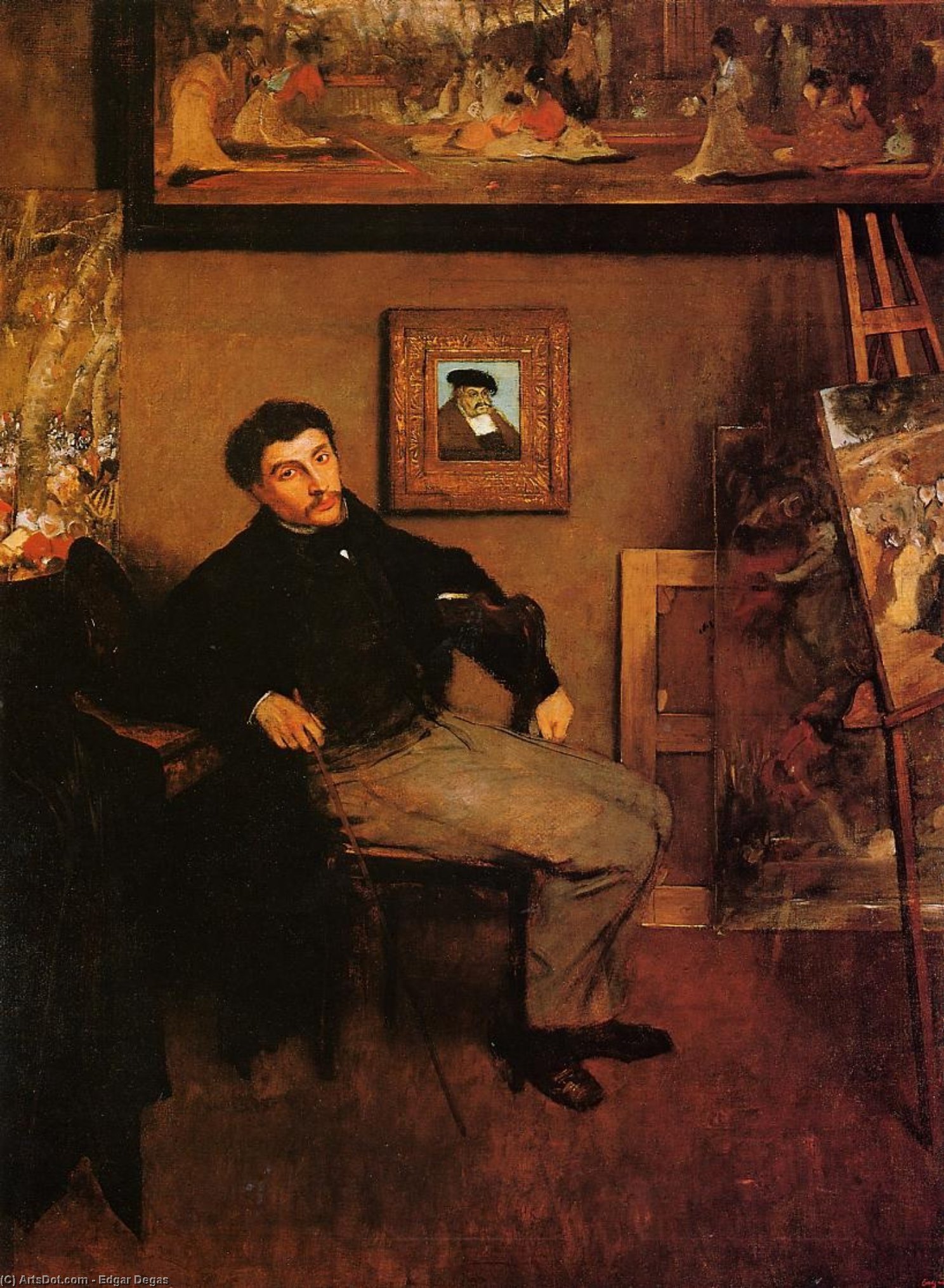Wikioo.org - สารานุกรมวิจิตรศิลป์ - จิตรกรรม Edgar Degas - Portrait of James Tissot