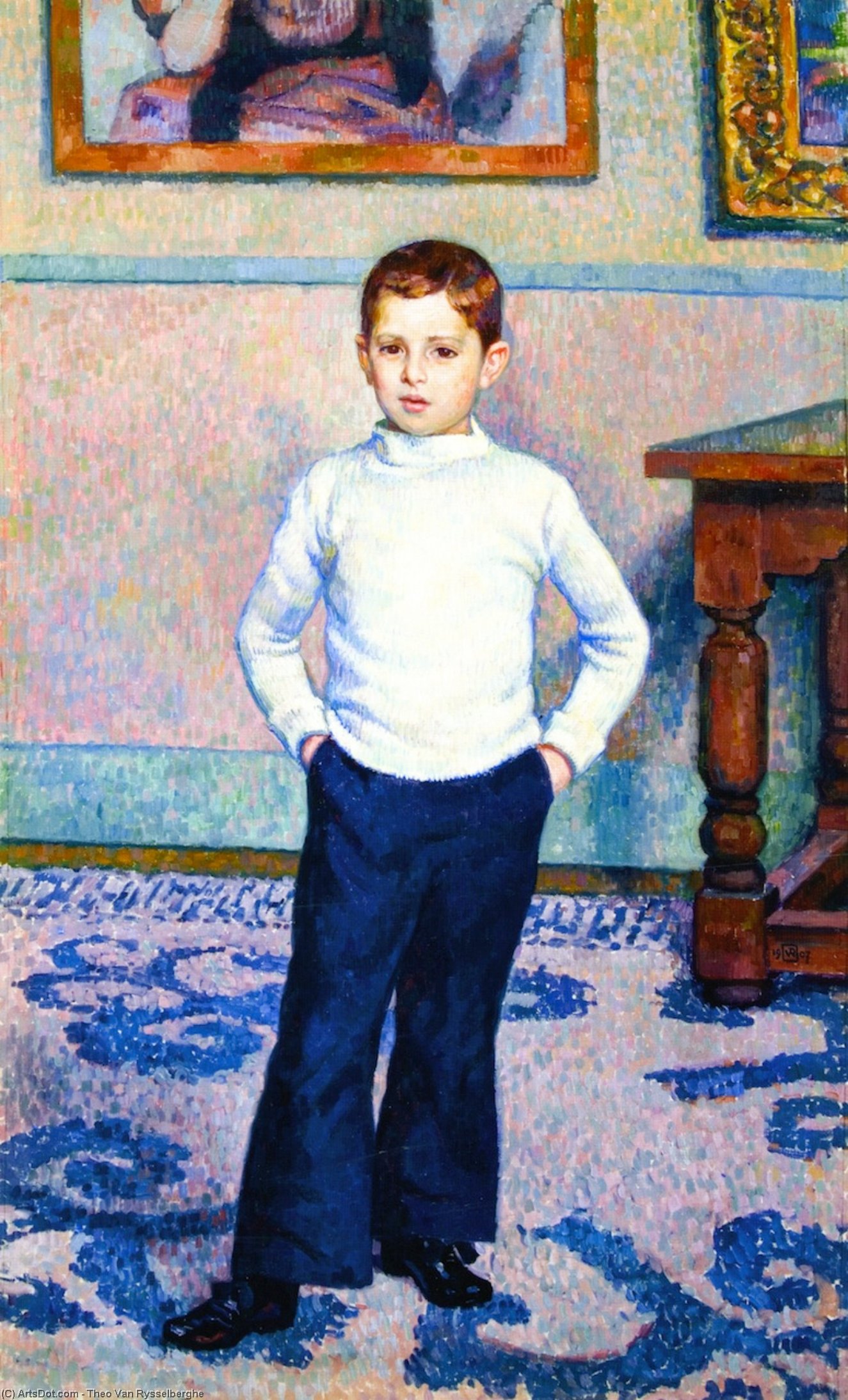 Wikioo.org - The Encyclopedia of Fine Arts - Painting, Artwork by Theo Van Rysselberghe - Portrait of Jean-Marie Gevaert as a Boy