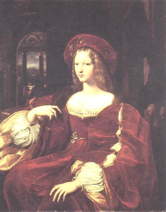 Wikioo.org - The Encyclopedia of Fine Arts - Painting, Artwork by Raphael (Raffaello Sanzio Da Urbino) - Portrait of Jeanne d'Aragon