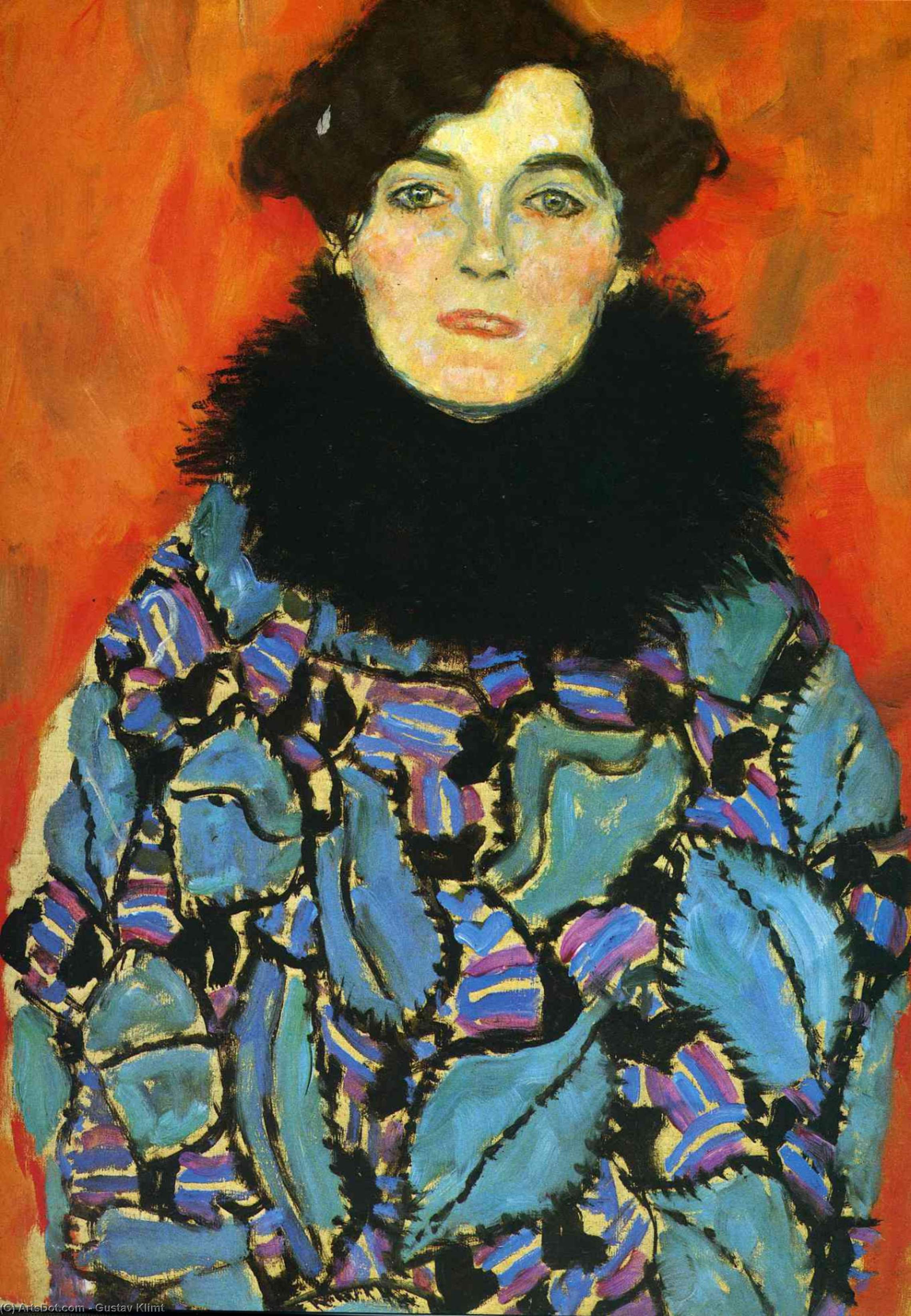 Wikoo.org - موسوعة الفنون الجميلة - اللوحة، العمل الفني Gustav Klimt - Portrait of Johanna Staude