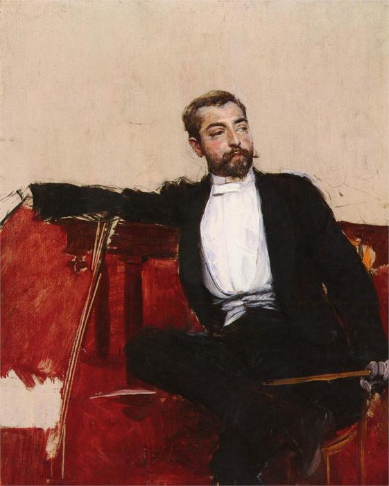 Wikioo.org - The Encyclopedia of Fine Arts - Painting, Artwork by Giovanni Boldini - A Portrait of John Singer Sargent