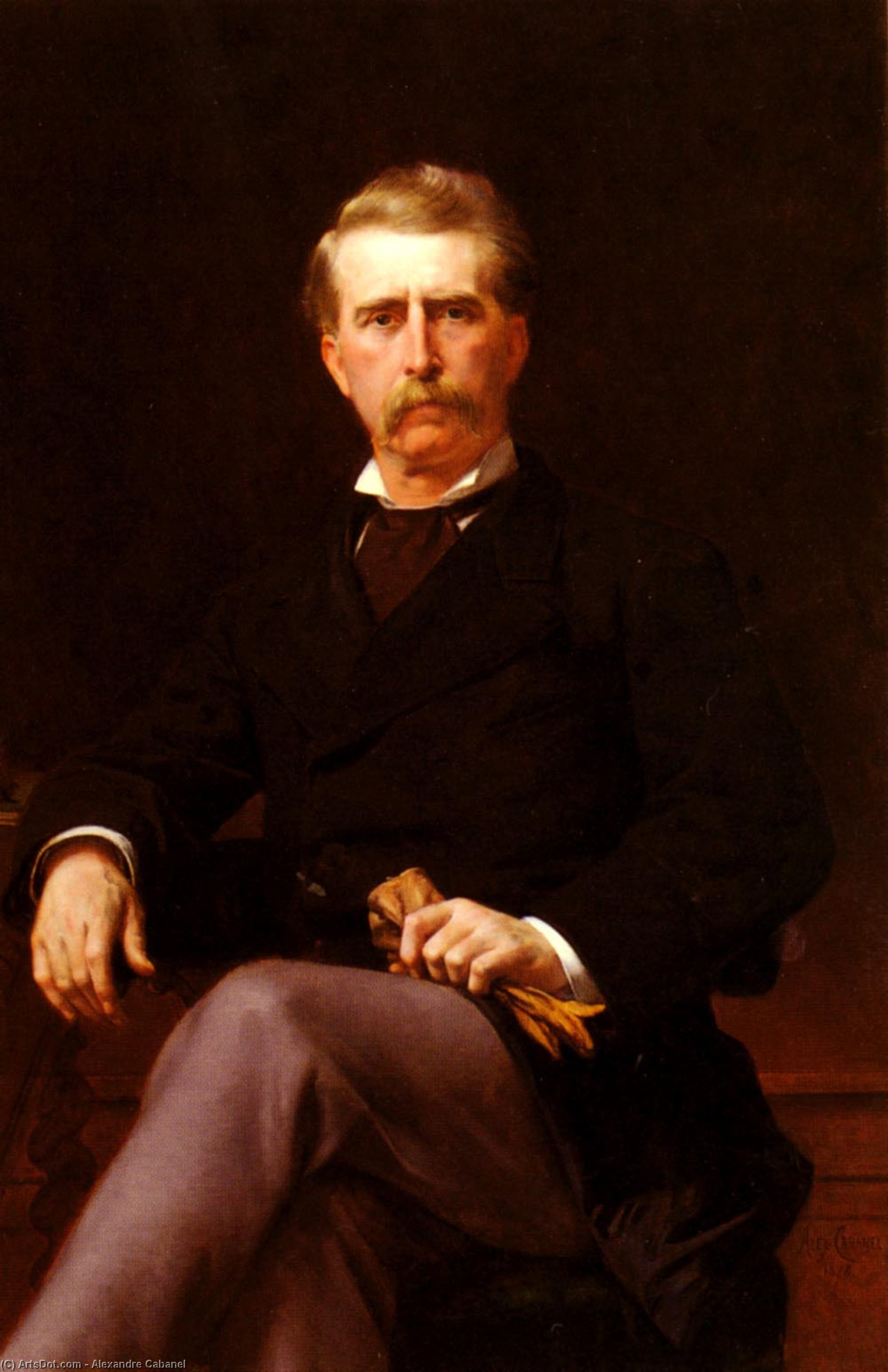 Wikioo.org - The Encyclopedia of Fine Arts - Painting, Artwork by Alexandre Cabanel - Portrait of John William Mackay