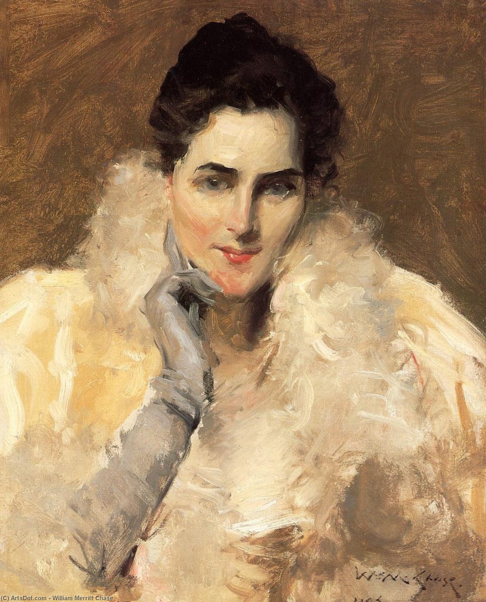 Wikioo.org - The Encyclopedia of Fine Arts - Painting, Artwork by William Merritt Chase - Portrait of a Lady