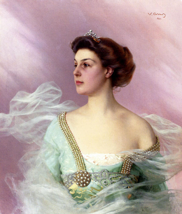 Wikioo.org - The Encyclopedia of Fine Arts - Painting, Artwork by Vittorio Matteo Corcos - Portrait Of A Lady