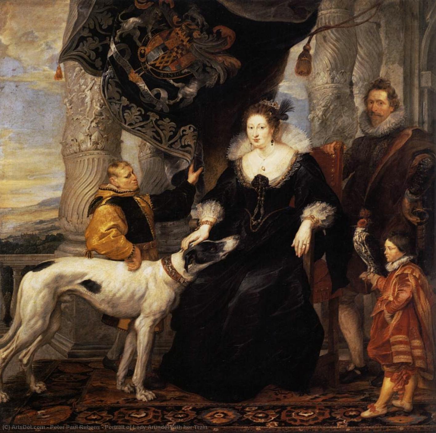 Wikioo.org – L'Enciclopedia delle Belle Arti - Pittura, Opere di Peter Paul Rubens - ritratto signora Arundel con lei Treno