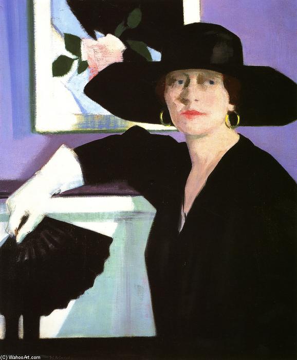 Wikioo.org - The Encyclopedia of Fine Arts - Painting, Artwork by Francis Campbell Boileau Cadell - Portrait of a Lady in Black