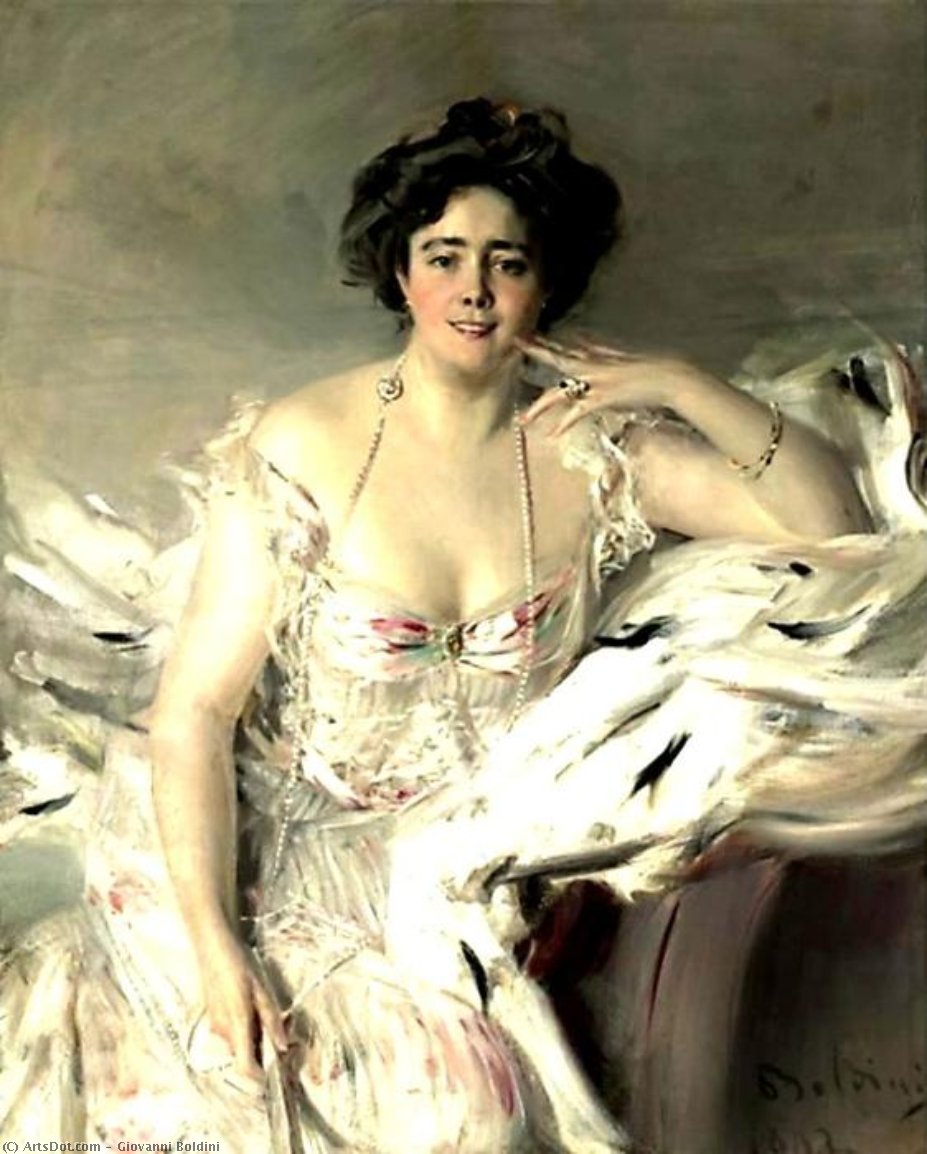 Wikioo.org - The Encyclopedia of Fine Arts - Painting, Artwork by Giovanni Boldini - Portrait of Lady Nanne Schrader