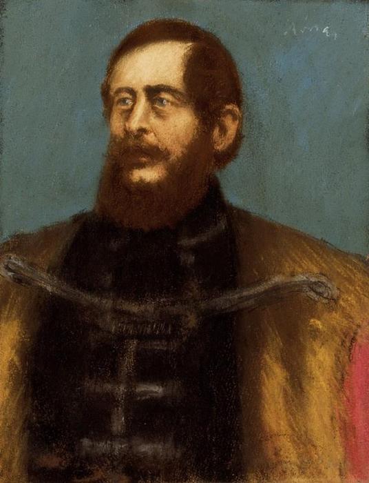 WikiOO.org - Encyclopedia of Fine Arts - Maleri, Artwork Jozsef Rippl Ronai - Portrait of Lajos Kossuth