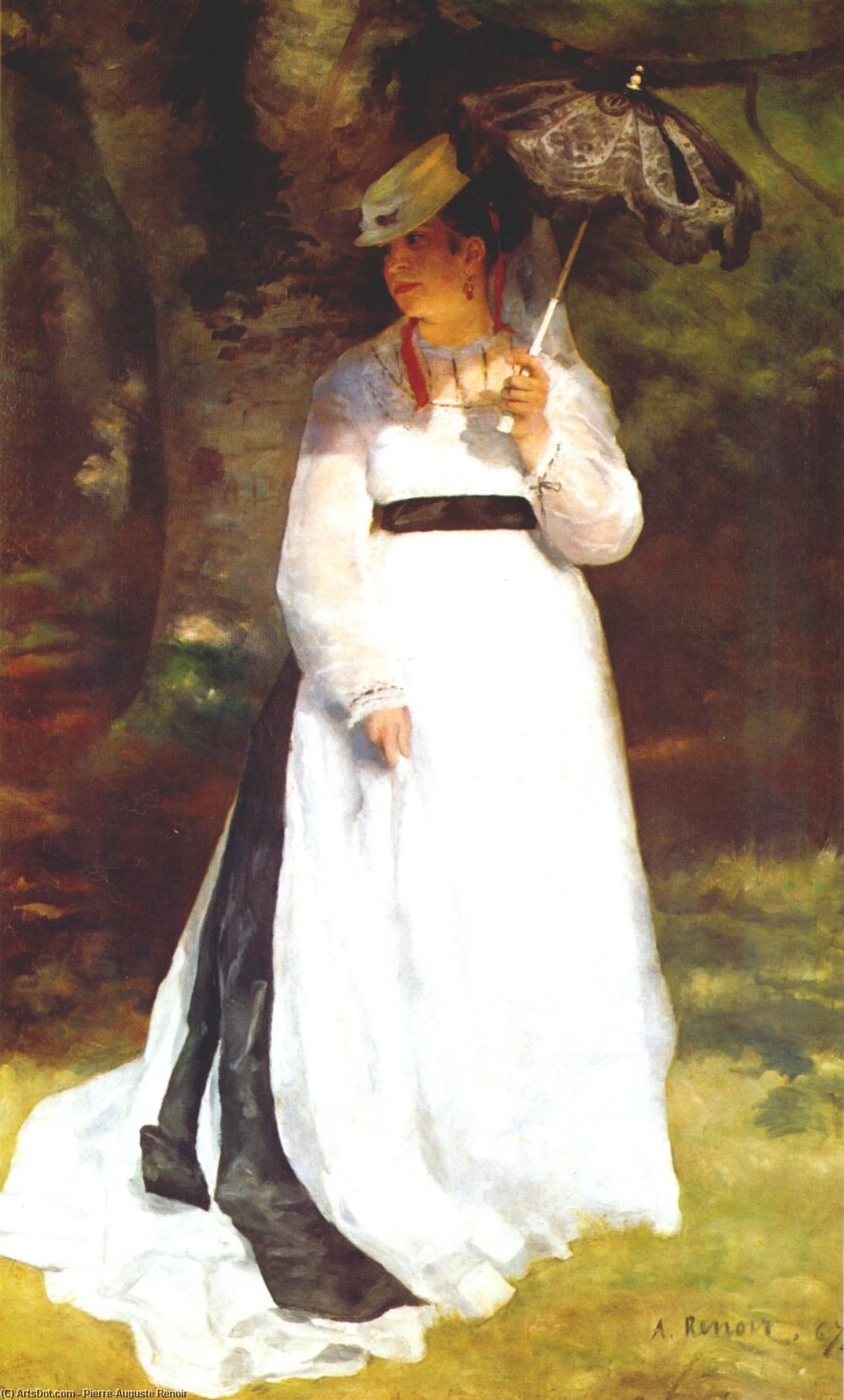 Wikioo.org - The Encyclopedia of Fine Arts - Painting, Artwork by Pierre-Auguste Renoir - Portrait of Lise with Umbrella