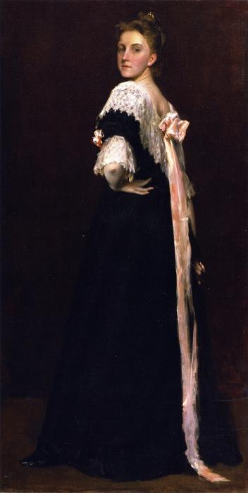 WikiOO.org - Encyclopedia of Fine Arts - Målning, konstverk William Merritt Chase - Portrait of Lydia Field Emmet (also known as Miss E, Portrait of Miss E.)