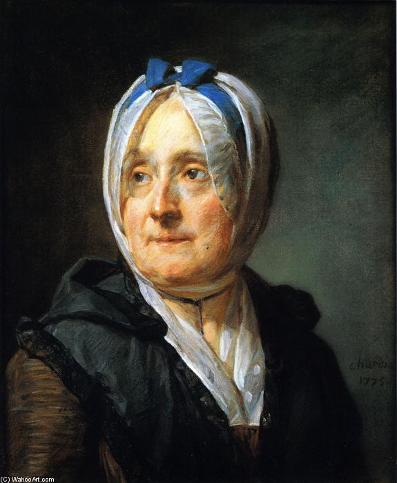 Wikioo.org - The Encyclopedia of Fine Arts - Painting, Artwork by Jean-Baptiste Simeon Chardin - Portrait of Madame Chardin, nee Francoise-Marguerite Pouget