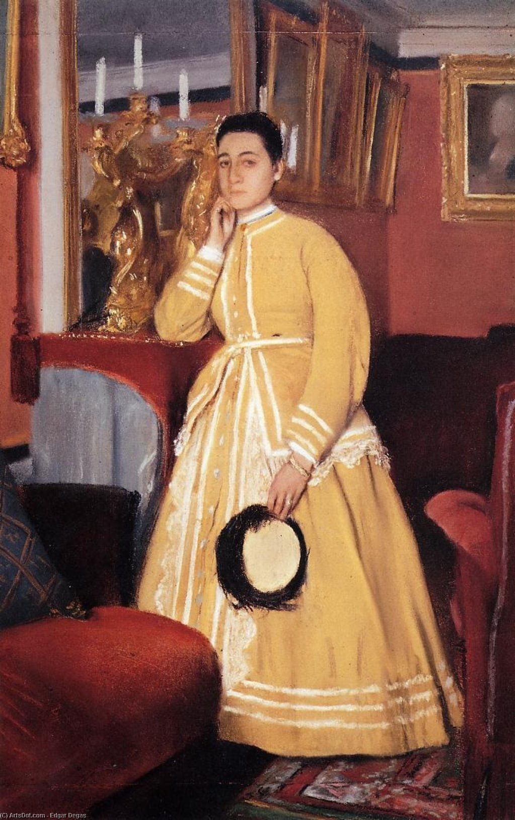 WikiOO.org – 美術百科全書 - 繪畫，作品 Edgar Degas - 夫人的画像 埃德蒙 麻疹 , 东东 泰蕾兹· 气体