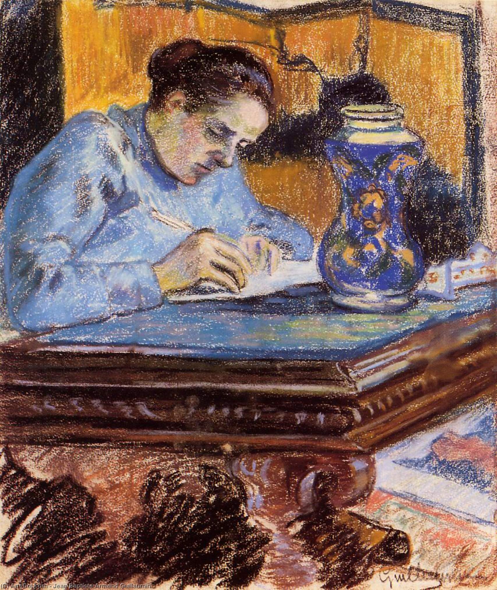Wikioo.org - The Encyclopedia of Fine Arts - Painting, Artwork by Jean Baptiste Armand Guillaumin - Portrait of Madame Guillaumin