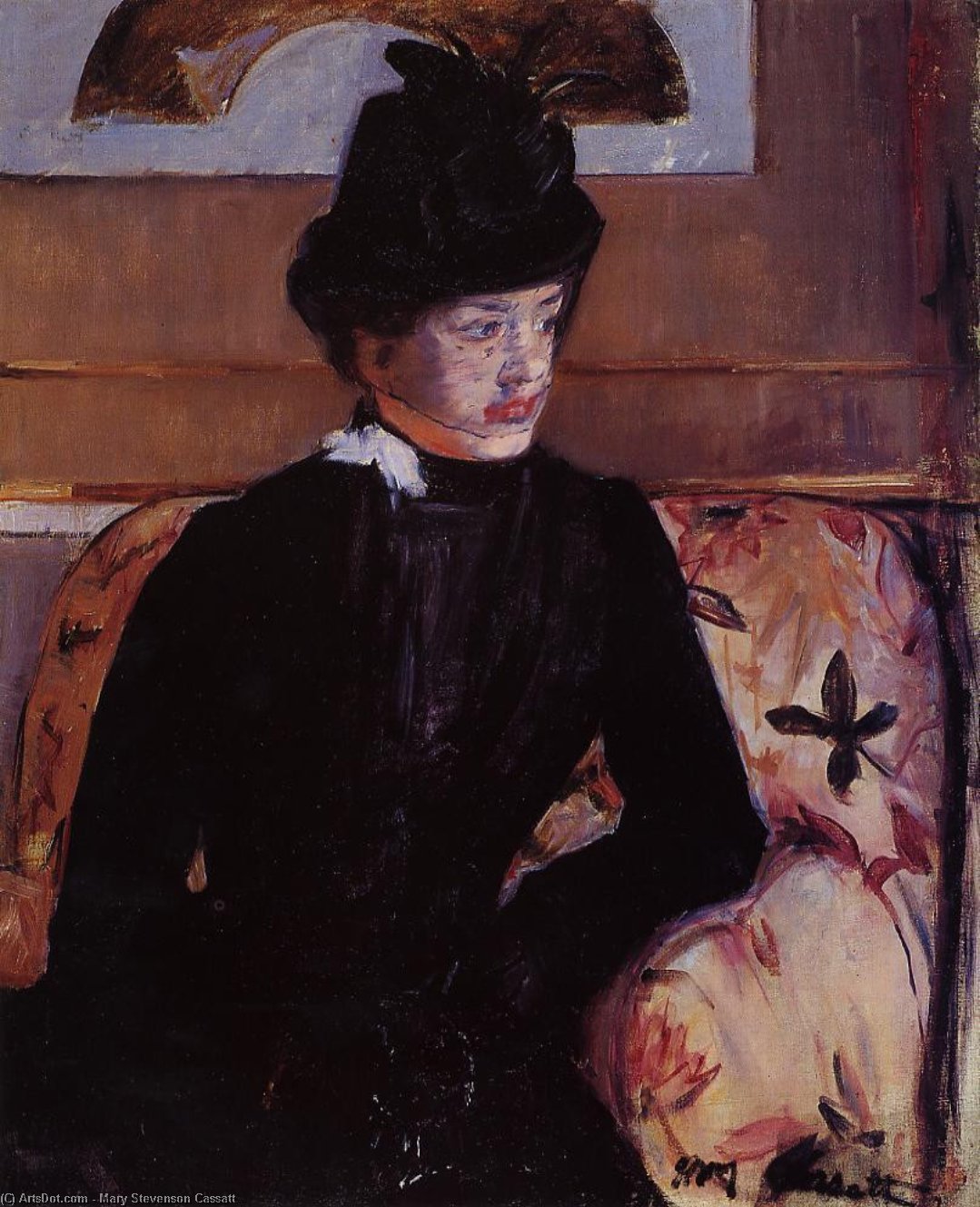 Wikioo.org - The Encyclopedia of Fine Arts - Painting, Artwork by Mary Stevenson Cassatt - Portrait of Madame J (also known as Young Woman in Black)