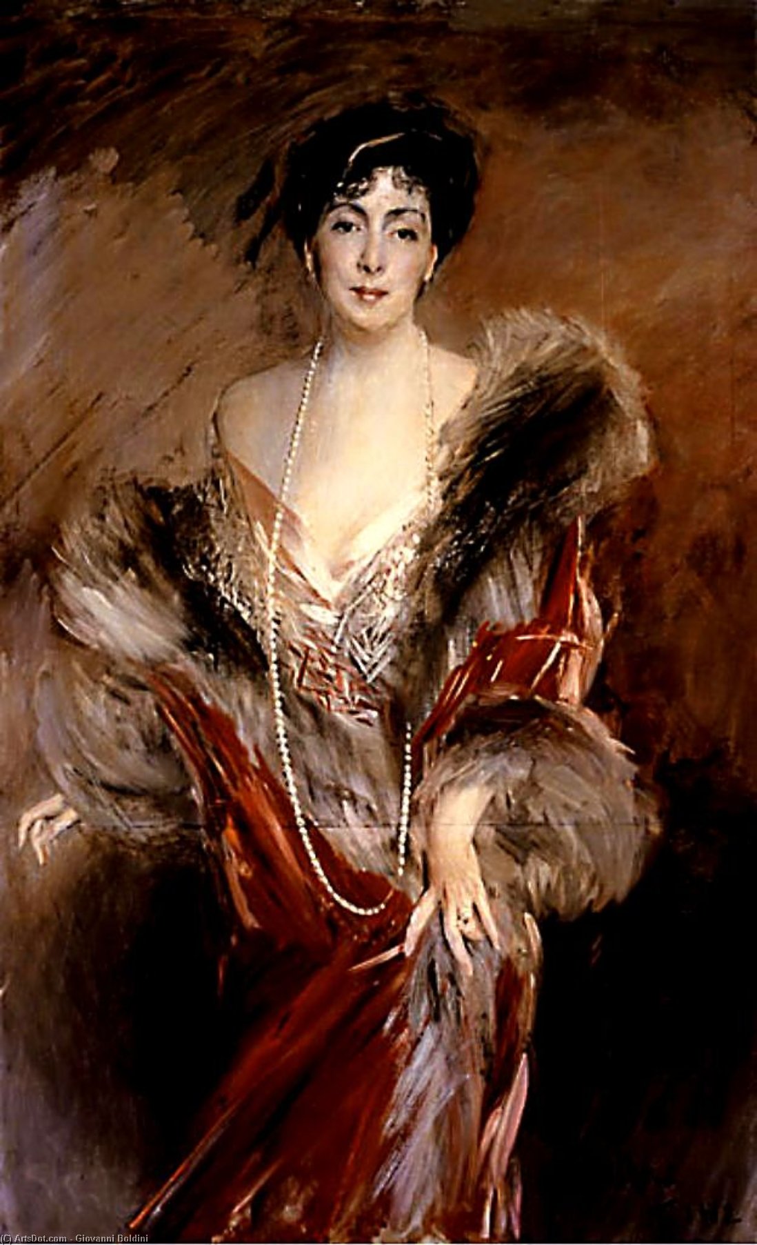 Wikioo.org - The Encyclopedia of Fine Arts - Painting, Artwork by Giovanni Boldini - Portrait of Madame Josephina A. de Errazuriz