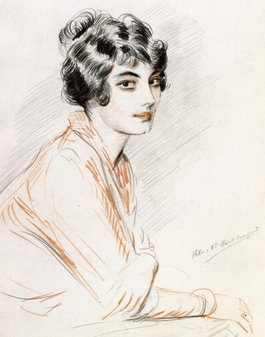Wikioo.org - The Encyclopedia of Fine Arts - Painting, Artwork by Paul Cesar Helleu - Portrait of Madame Marcel Cassaguet