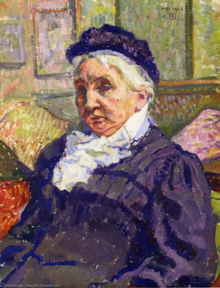 Wikioo.org - The Encyclopedia of Fine Arts - Painting, Artwork by Theo Van Rysselberghe - Portrait of Madame Monnon