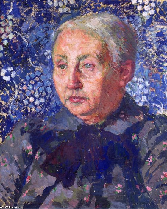 Wikoo.org - موسوعة الفنون الجميلة - اللوحة، العمل الفني Theo Van Rysselberghe - Portrait of Madame Monnon, the Artist's Mother-in-Law