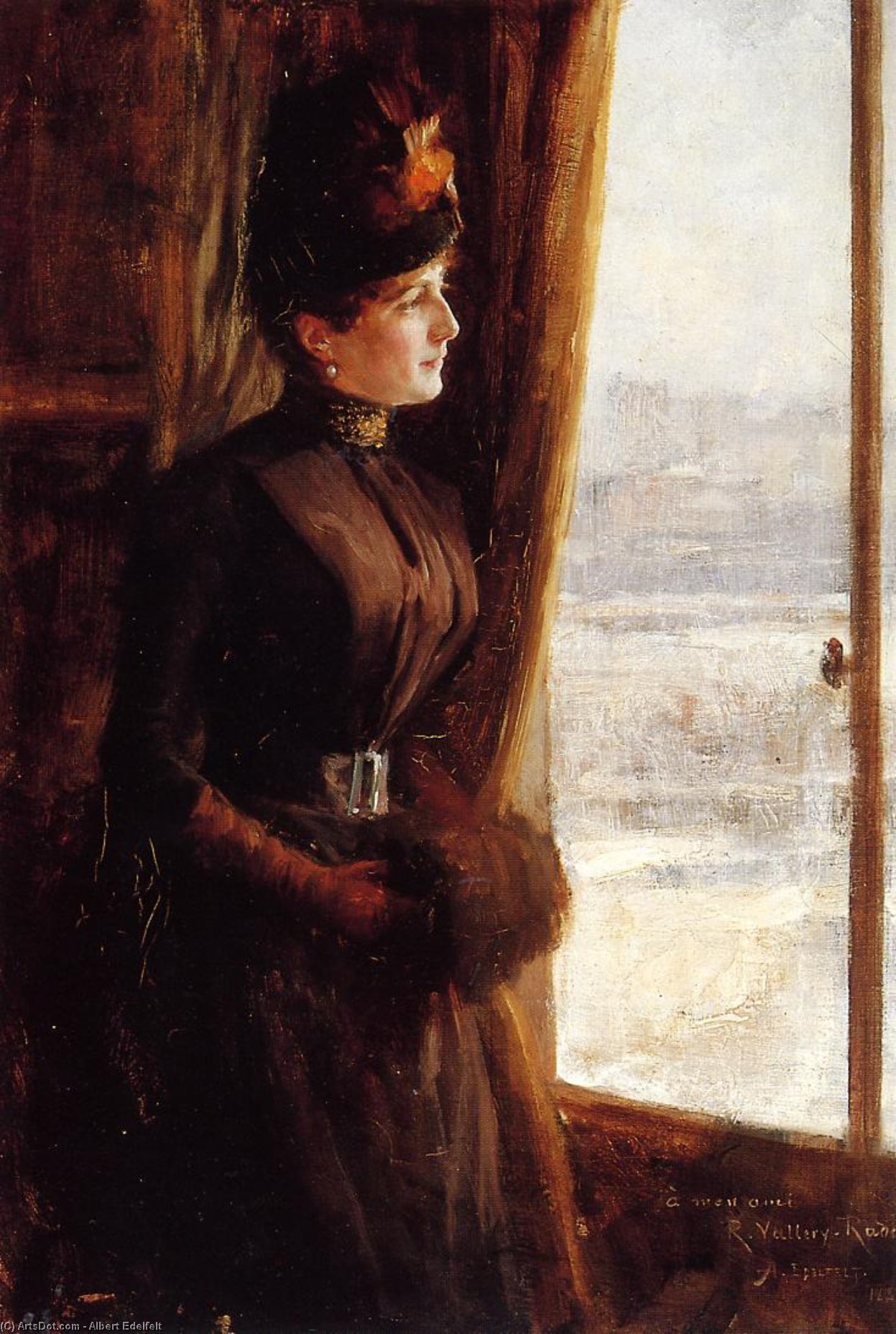 Wikioo.org - The Encyclopedia of Fine Arts - Painting, Artwork by Albert Edelfelt - Portrait of Madame Vallery-Radot