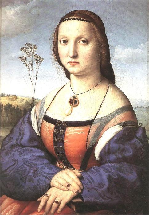 Wikioo.org – L'Encyclopédie des Beaux Arts - Peinture, Oeuvre de Raphael (Raffaello Sanzio Da Urbino) - Portrait de Maddalena Doni