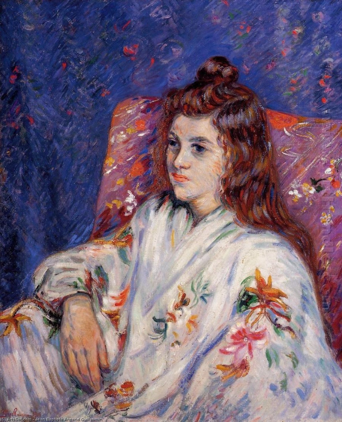 Wikioo.org - The Encyclopedia of Fine Arts - Painting, Artwork by Jean Baptiste Armand Guillaumin - Portrait of Madeleine