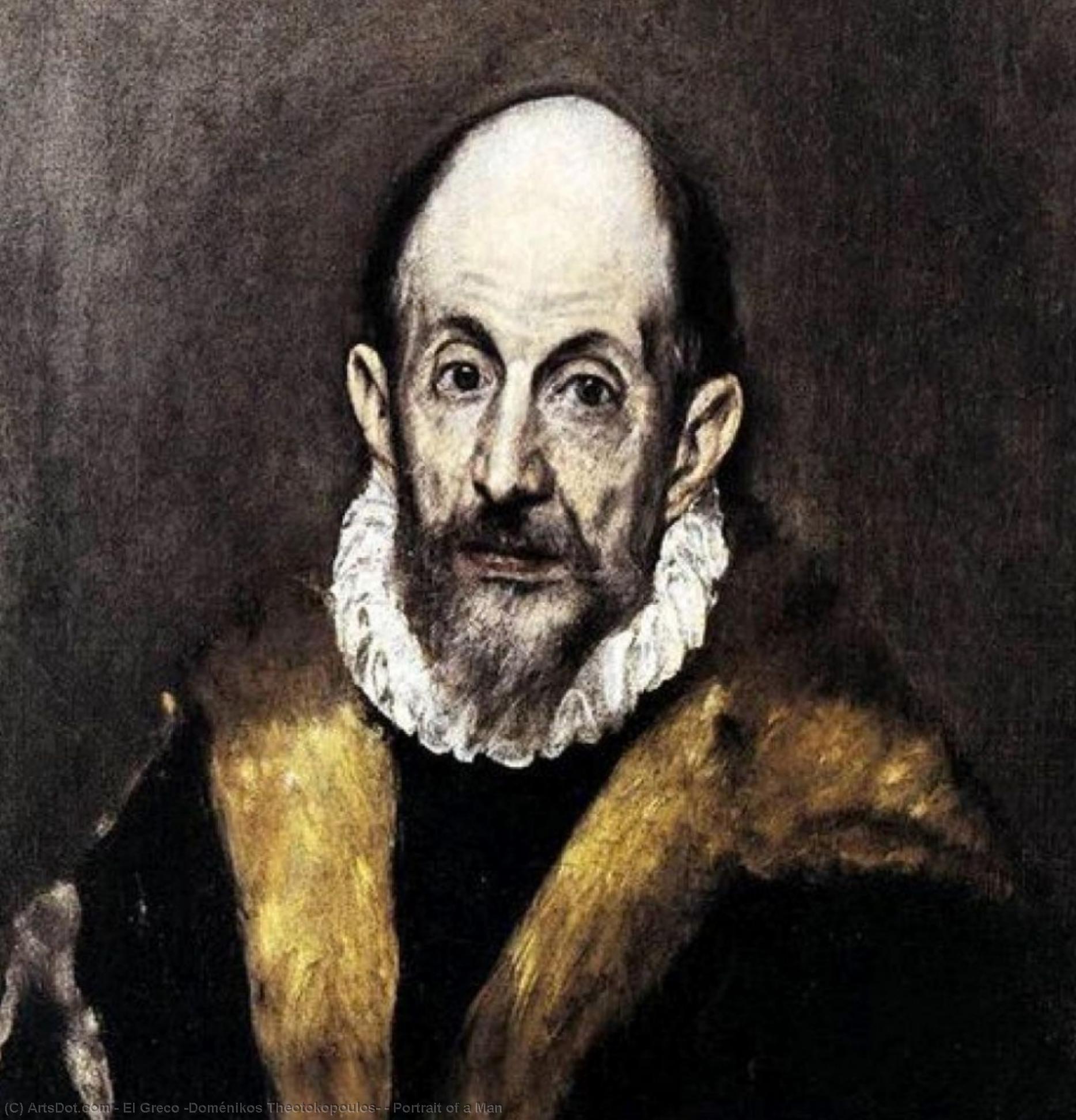 WikiOO.org - Enciclopedia of Fine Arts - Pictura, lucrări de artă El Greco (Doménikos Theotokopoulos) - Portrait of a Man