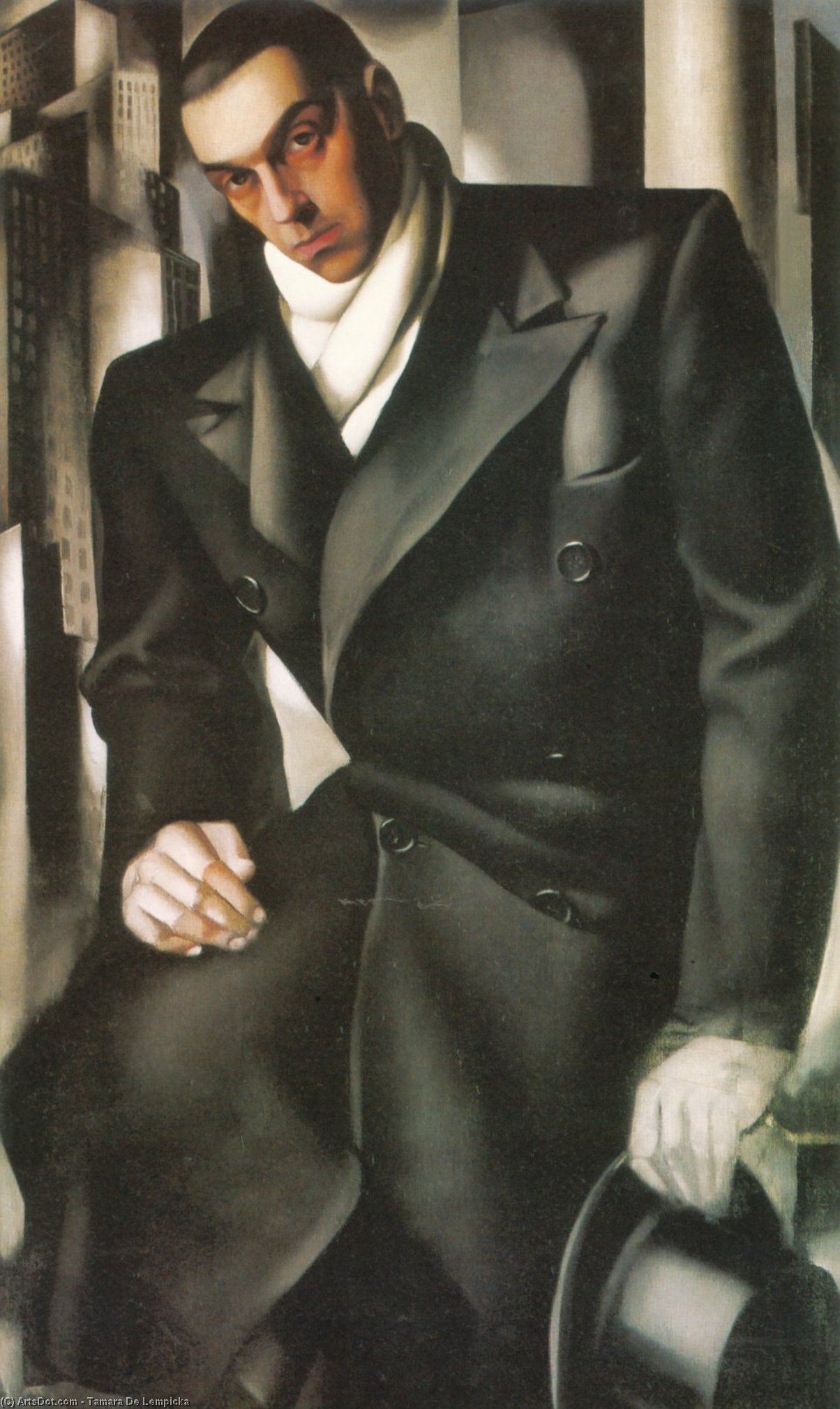 Wikioo.org - The Encyclopedia of Fine Arts - Painting, Artwork by Tamara De Lempicka - Portrait of a Man (also known as Mr Tadeusz de Lempicki)