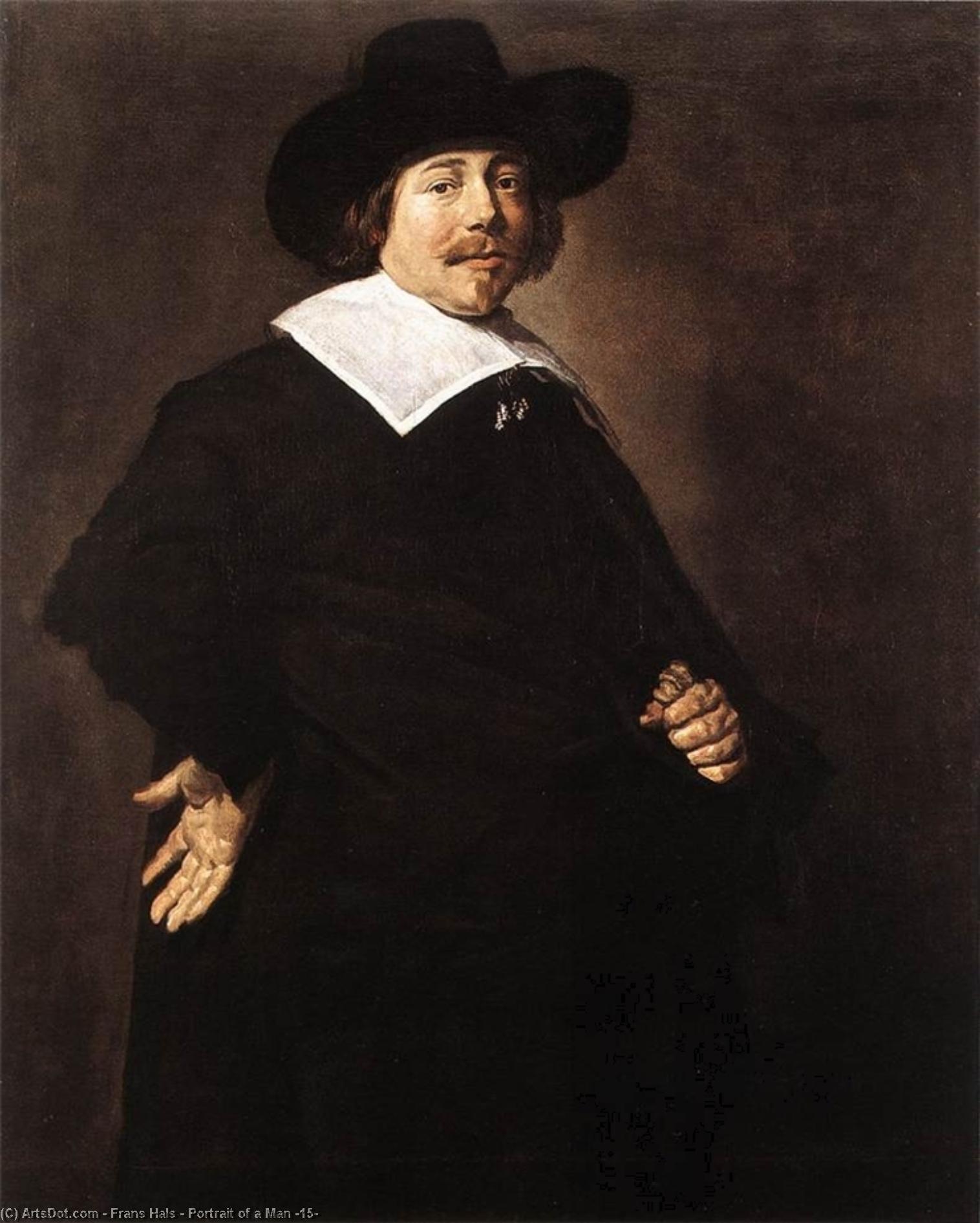 Wikioo.org - สารานุกรมวิจิตรศิลป์ - จิตรกรรม Frans Hals - Portrait of a Man (15)