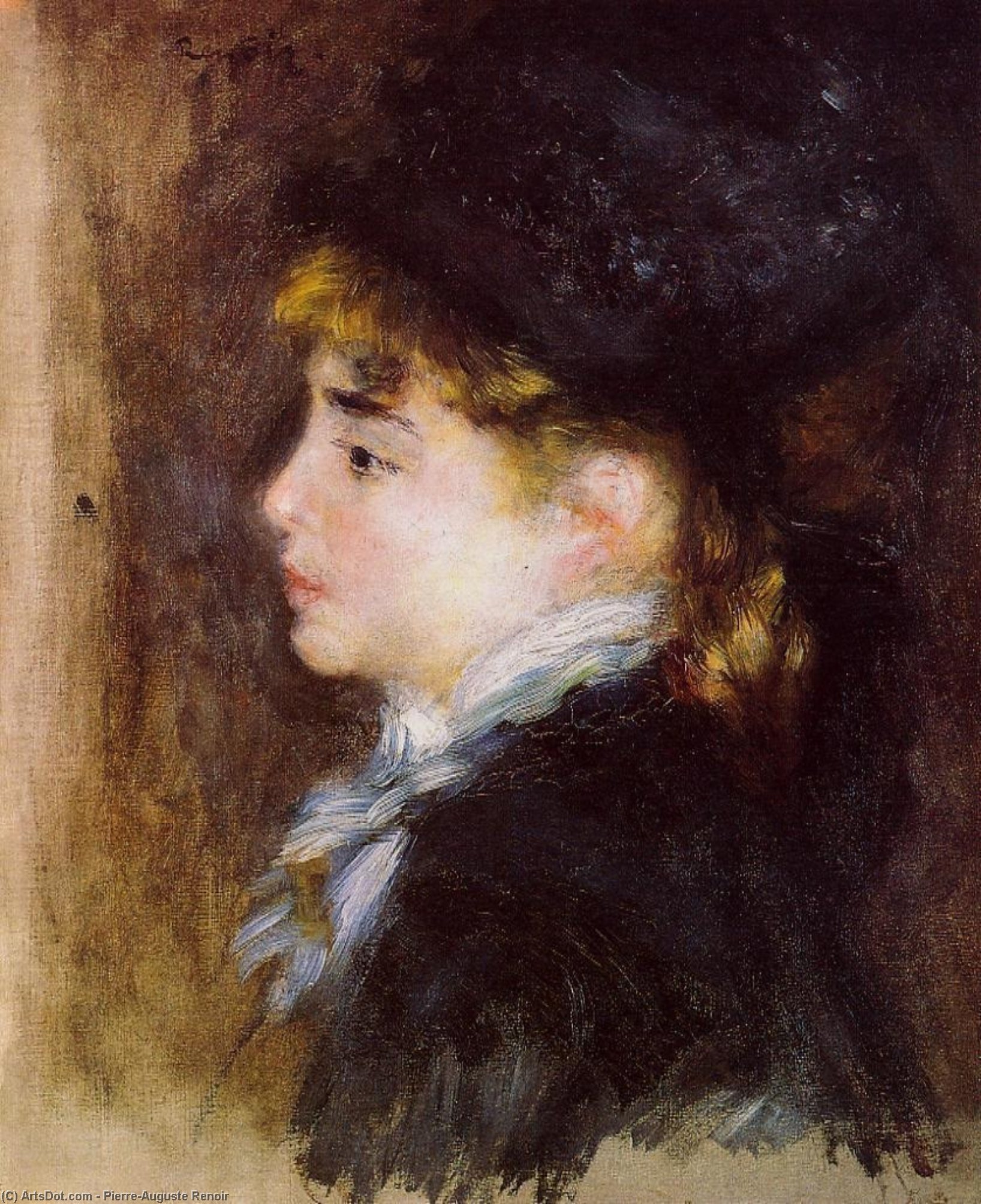 WikiOO.org - Encyclopedia of Fine Arts - Lukisan, Artwork Pierre-Auguste Renoir - Portrait of Margot (also known as Portrait of a Model)