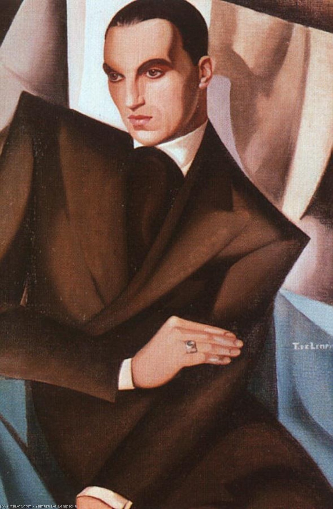 WikiOO.org - Enciclopédia das Belas Artes - Pintura, Arte por Tamara De Lempicka - Portrait of Marquis Sommi