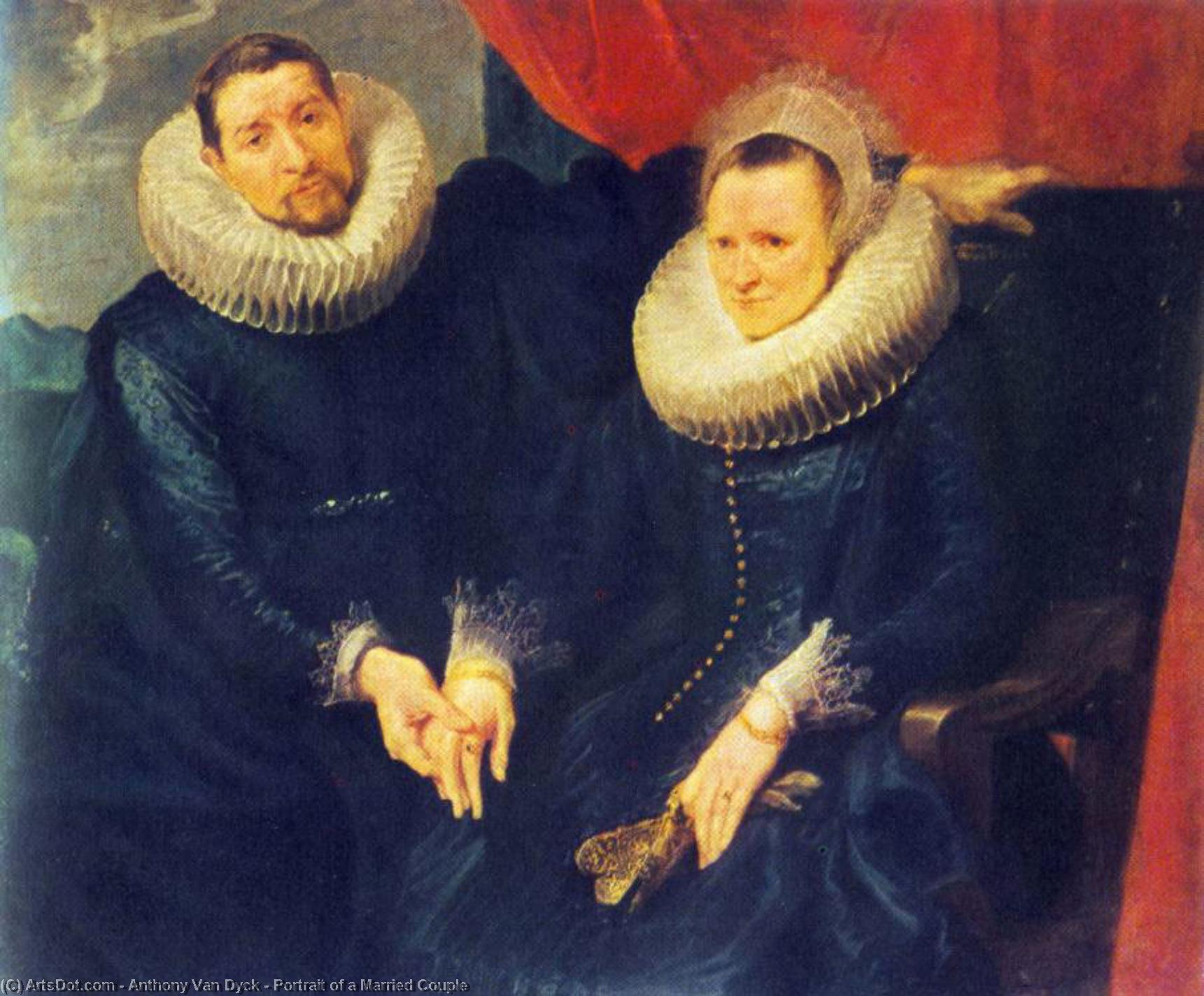 Wikioo.org - The Encyclopedia of Fine Arts - Painting, Artwork by Anthony Van Dyck - Portrait of a Married Couple
