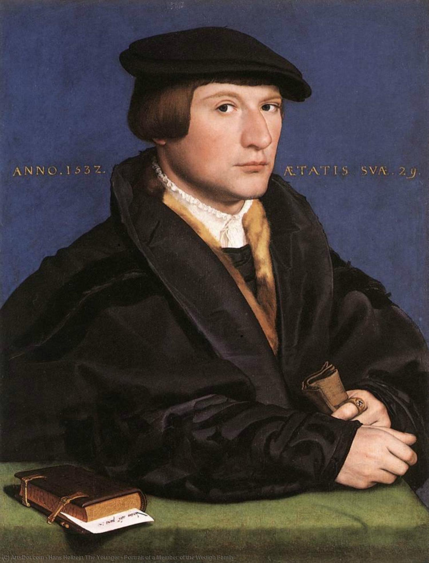 Wikoo.org - موسوعة الفنون الجميلة - اللوحة، العمل الفني Hans Holbein The Younger - Portrait of a Member of the Wedigh Family