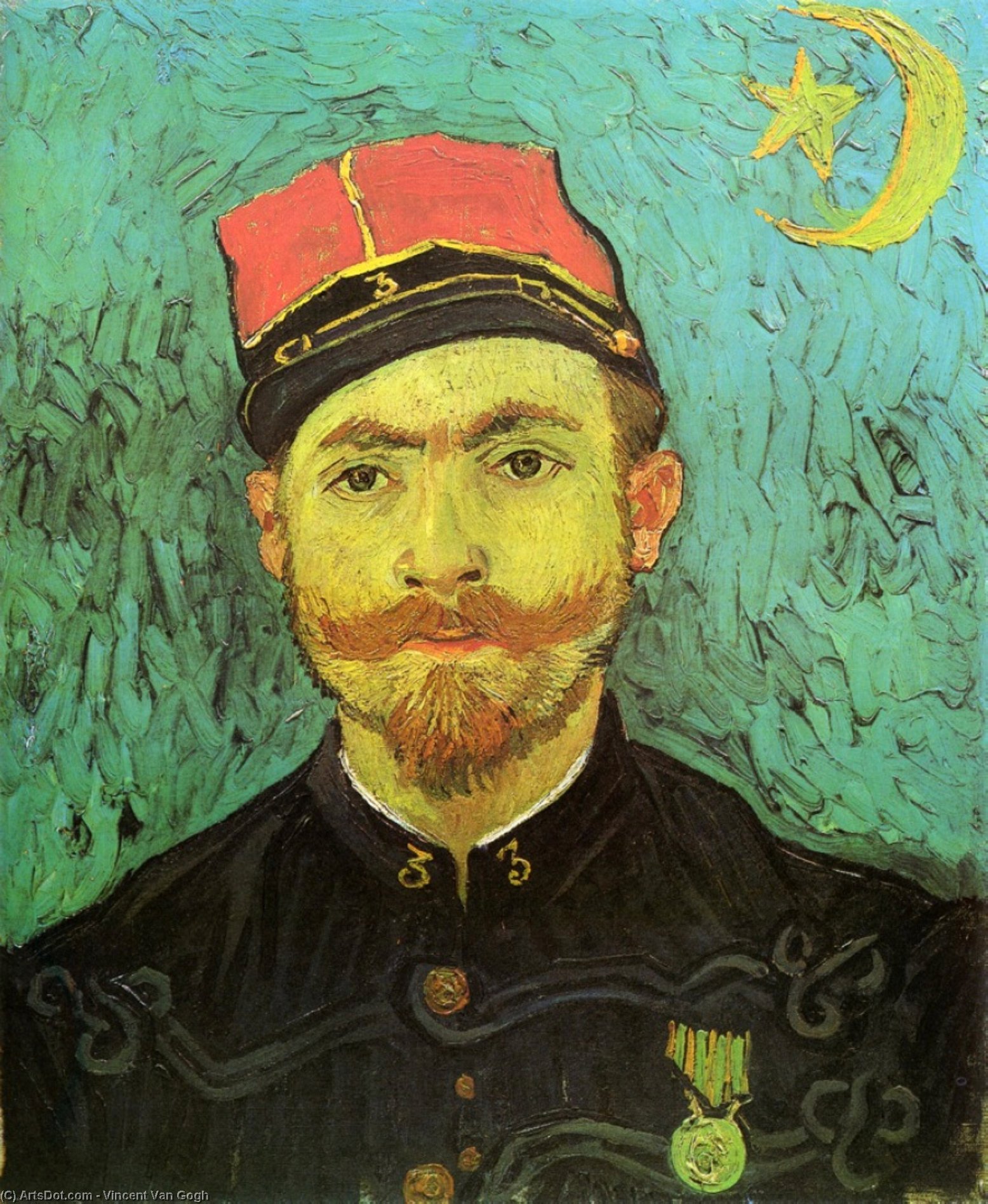 Wikioo.org - The Encyclopedia of Fine Arts - Painting, Artwork by Vincent Van Gogh - Portrait of Milliet, Second Lieutnant of the Zouaves