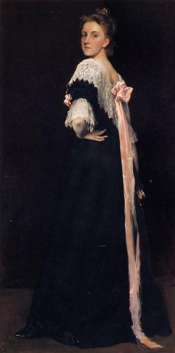 WikiOO.org – 美術百科全書 - 繪畫，作品 William Merritt Chase - E.肖像小姐（又称肥姐场Ammet）的