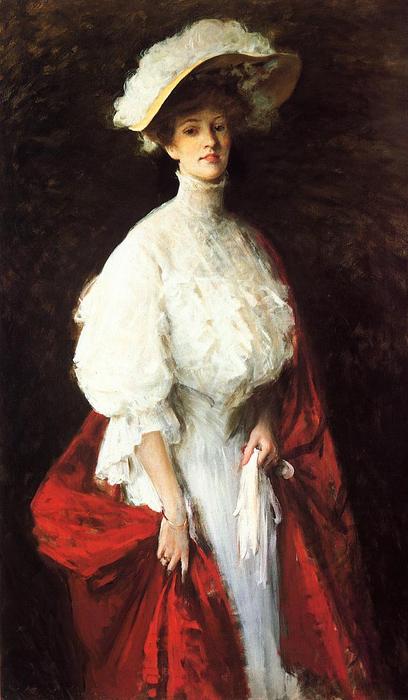Wikoo.org - موسوعة الفنون الجميلة - اللوحة، العمل الفني William Merritt Chase - Portrait of Miss Frances Vonlohr Earle