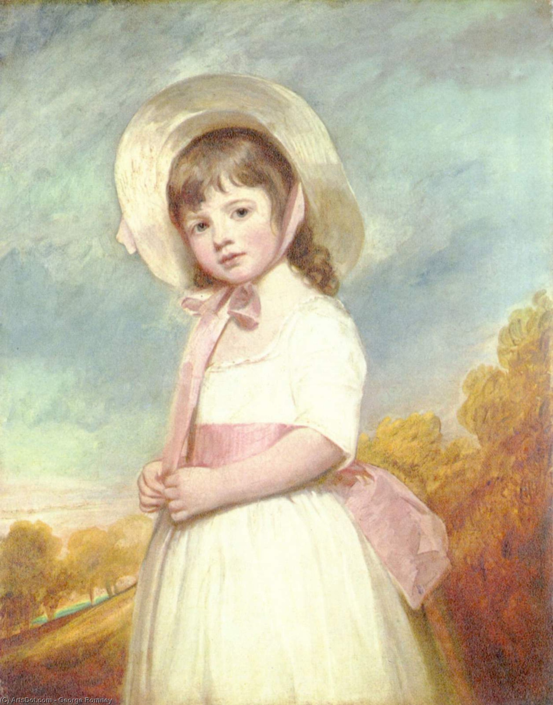 WikiOO.org - Enciklopedija dailės - Tapyba, meno kuriniai George Romney - Portrait of Miss Willoughby