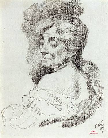 Wikioo.org - The Encyclopedia of Fine Arts - Painting, Artwork by Theo Van Rysselberghe - Portrait of Mme Van Rysselberghe