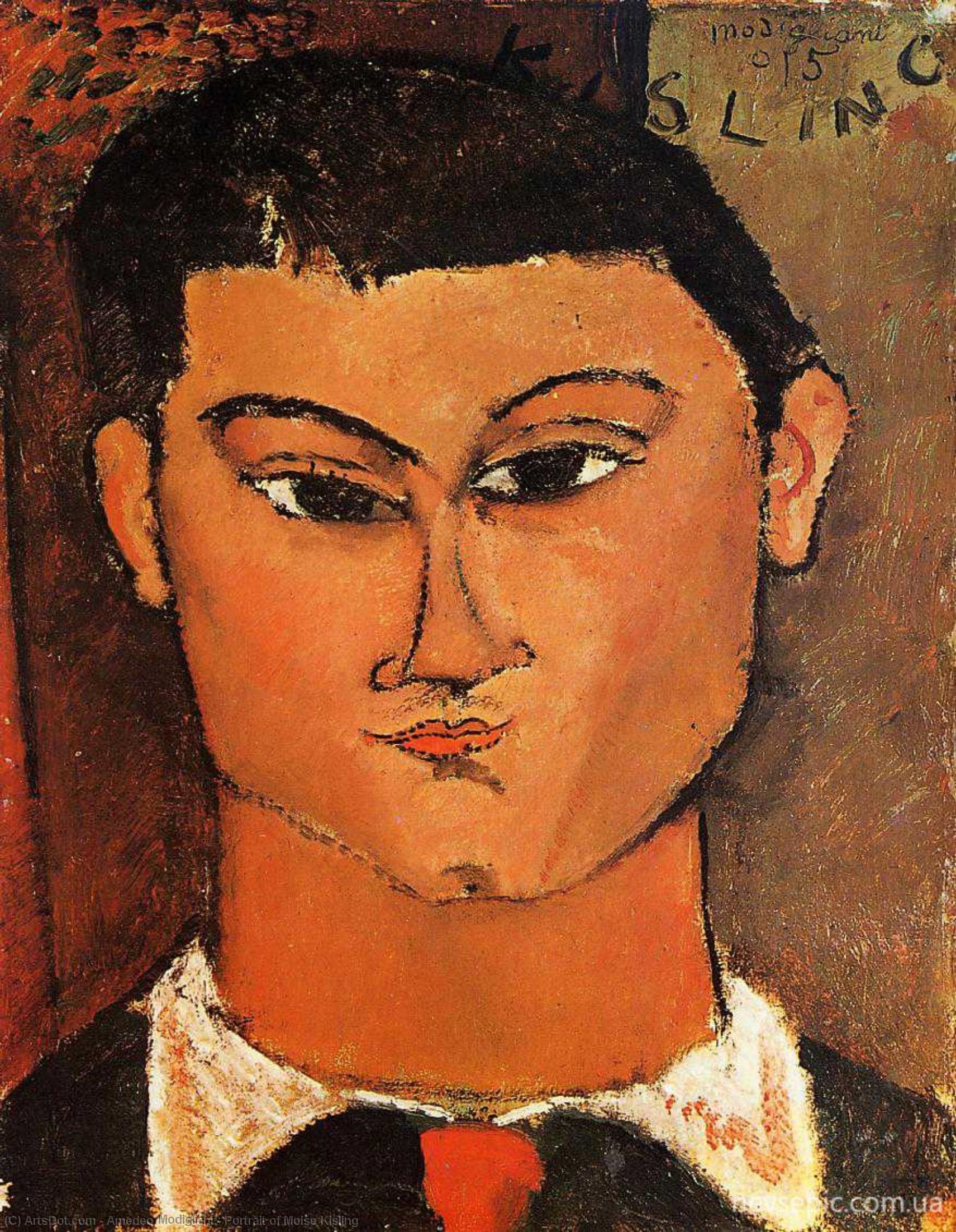 WikiOO.org - Enciklopedija dailės - Tapyba, meno kuriniai Amedeo Modigliani - Portrait of Moise Kisling