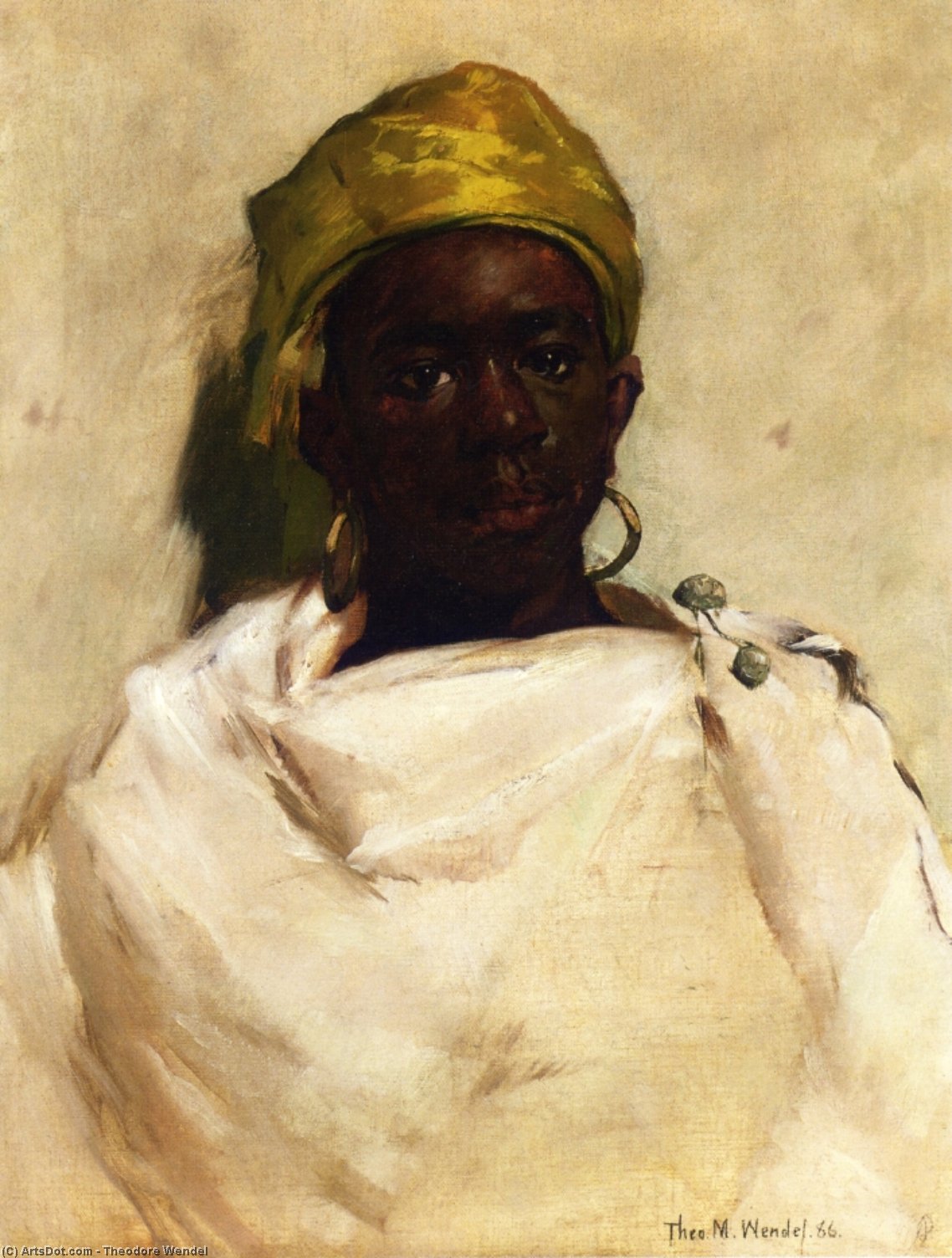 WikiOO.org - Encyclopedia of Fine Arts - Malba, Artwork Theodore Wendel - Portrait of a Moroccan Youth