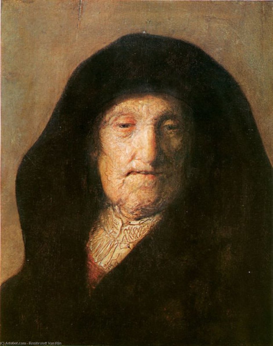 WikiOO.org – 美術百科全書 - 繪畫，作品 Rembrandt Van Rijn -  肖像 母亲 的  伦勃朗