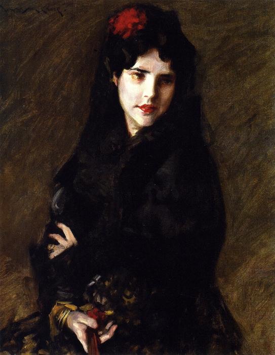 Wikioo.org - The Encyclopedia of Fine Arts - Painting, Artwork by William Merritt Chase - Portrait of Mrs. C (also known as The Artist's Wife)