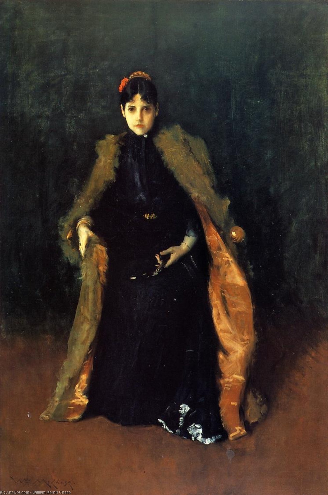 Wikioo.org - The Encyclopedia of Fine Arts - Painting, Artwork by William Merritt Chase - Portrait of Mrs.C. (Alice Gerson Chase)