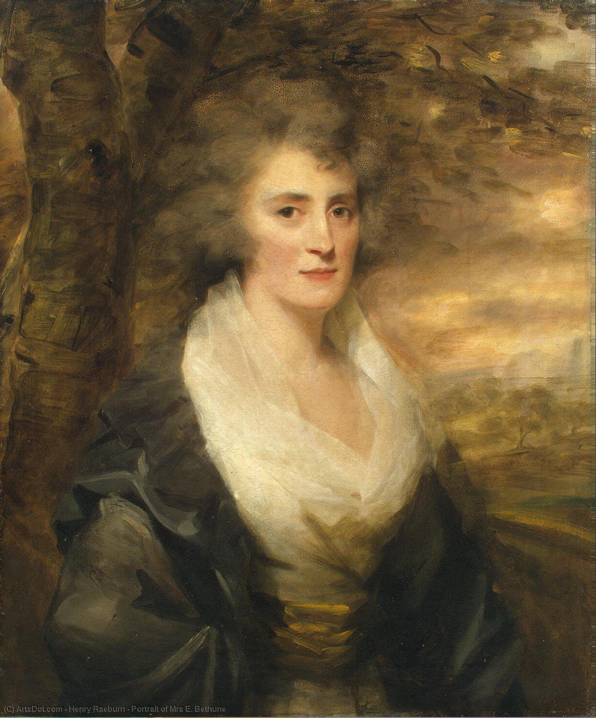 Wikioo.org - The Encyclopedia of Fine Arts - Painting, Artwork by Henry Raeburn - Portrait of Mrs E. Bethune