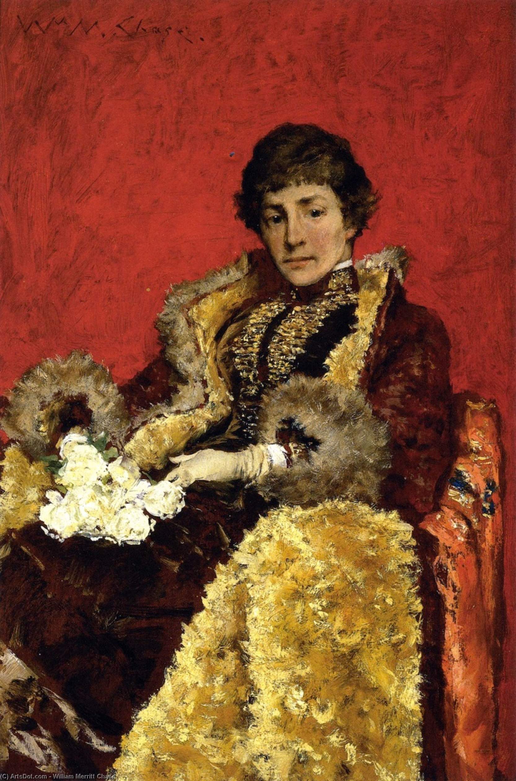 Wikioo.org - The Encyclopedia of Fine Arts - Painting, Artwork by William Merritt Chase - Portrait of Mrs. H. (also known as Portrait of Mrs. Howell)