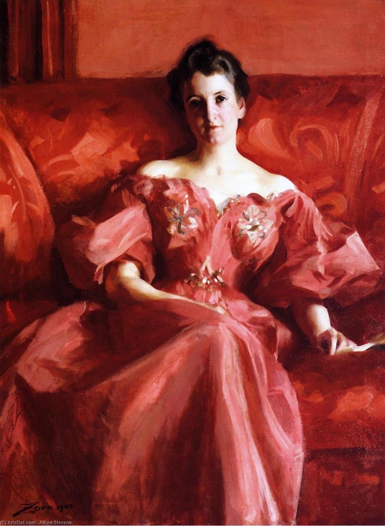 Wikioo.org - The Encyclopedia of Fine Arts - Painting, Artwork by Alfred Stevens - Portrait of Mrs. Howe (nee Deering)