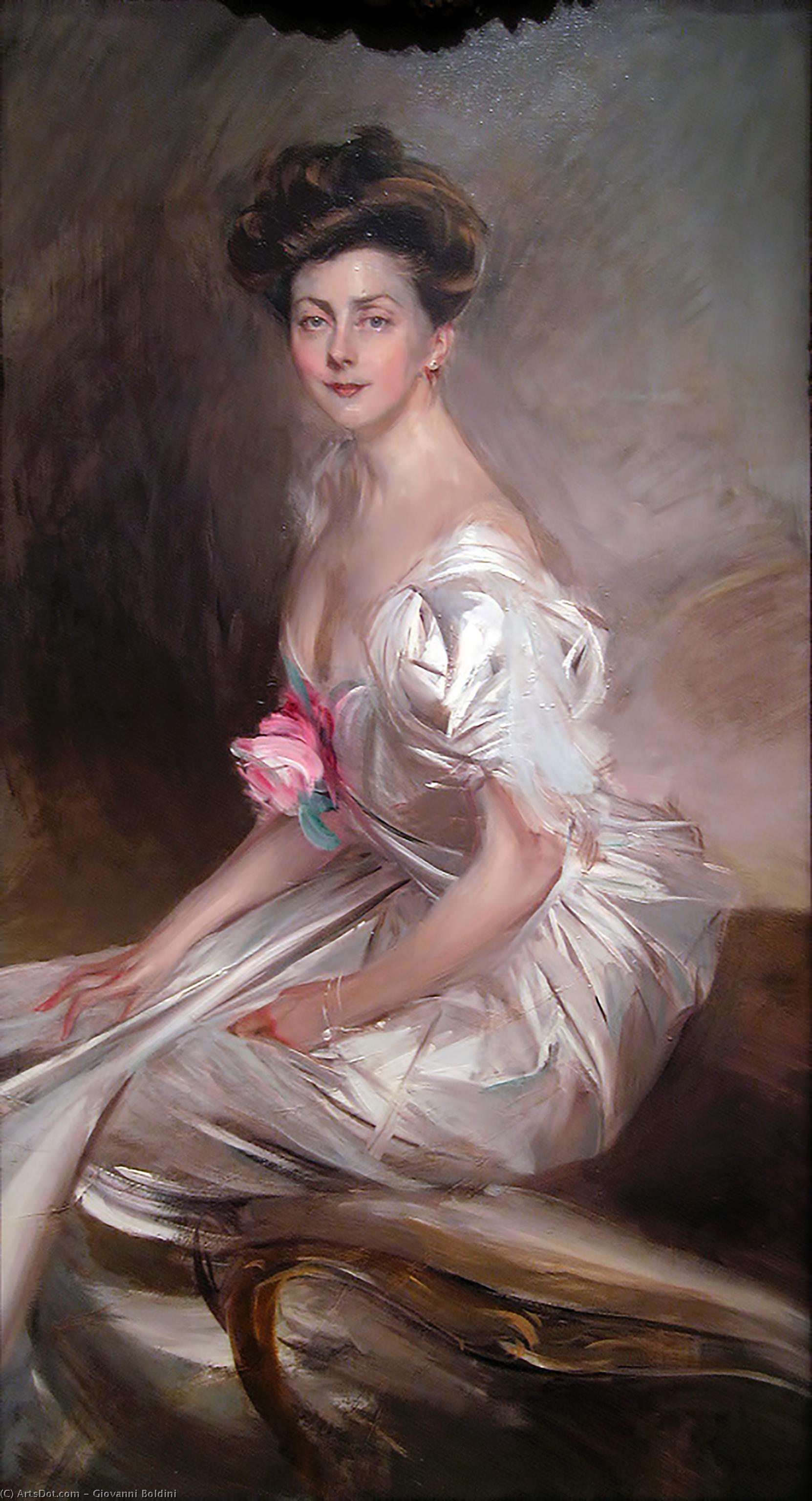 Wikioo.org - The Encyclopedia of Fine Arts - Painting, Artwork by Giovanni Boldini - Portrait of Mrs. Whitney Warren