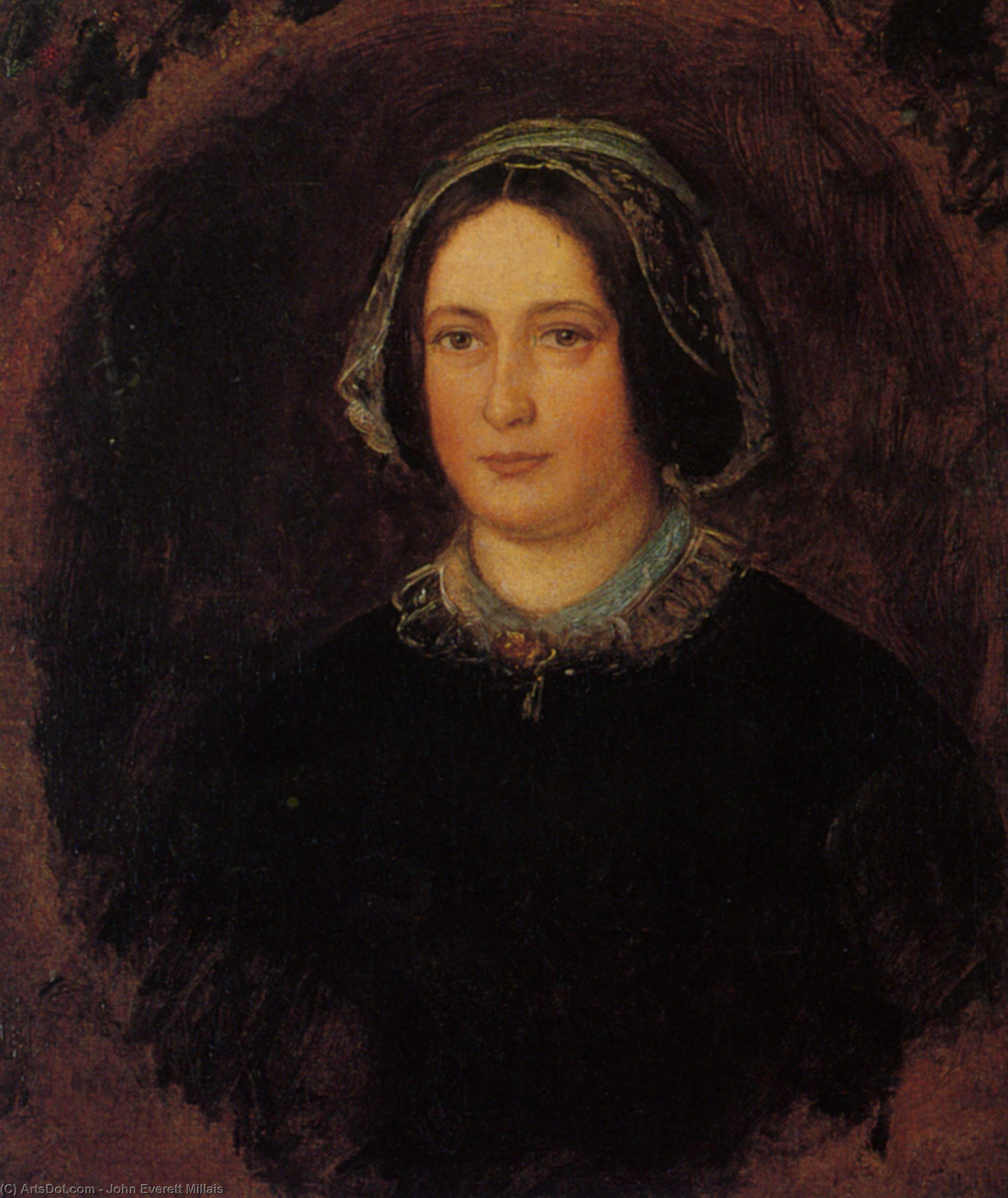 Wikioo.org - The Encyclopedia of Fine Arts - Painting, Artwork by John Everett Millais - Portrait of Mrs William Evamy, The Artists Aunt