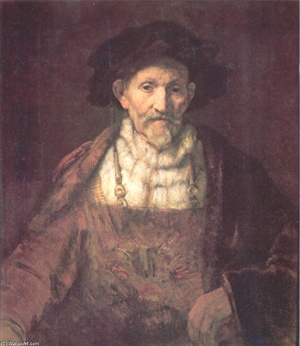 WikiOO.org - Encyclopedia of Fine Arts - Lukisan, Artwork Rembrandt Van Rijn - Portrait of an Old Man in Red