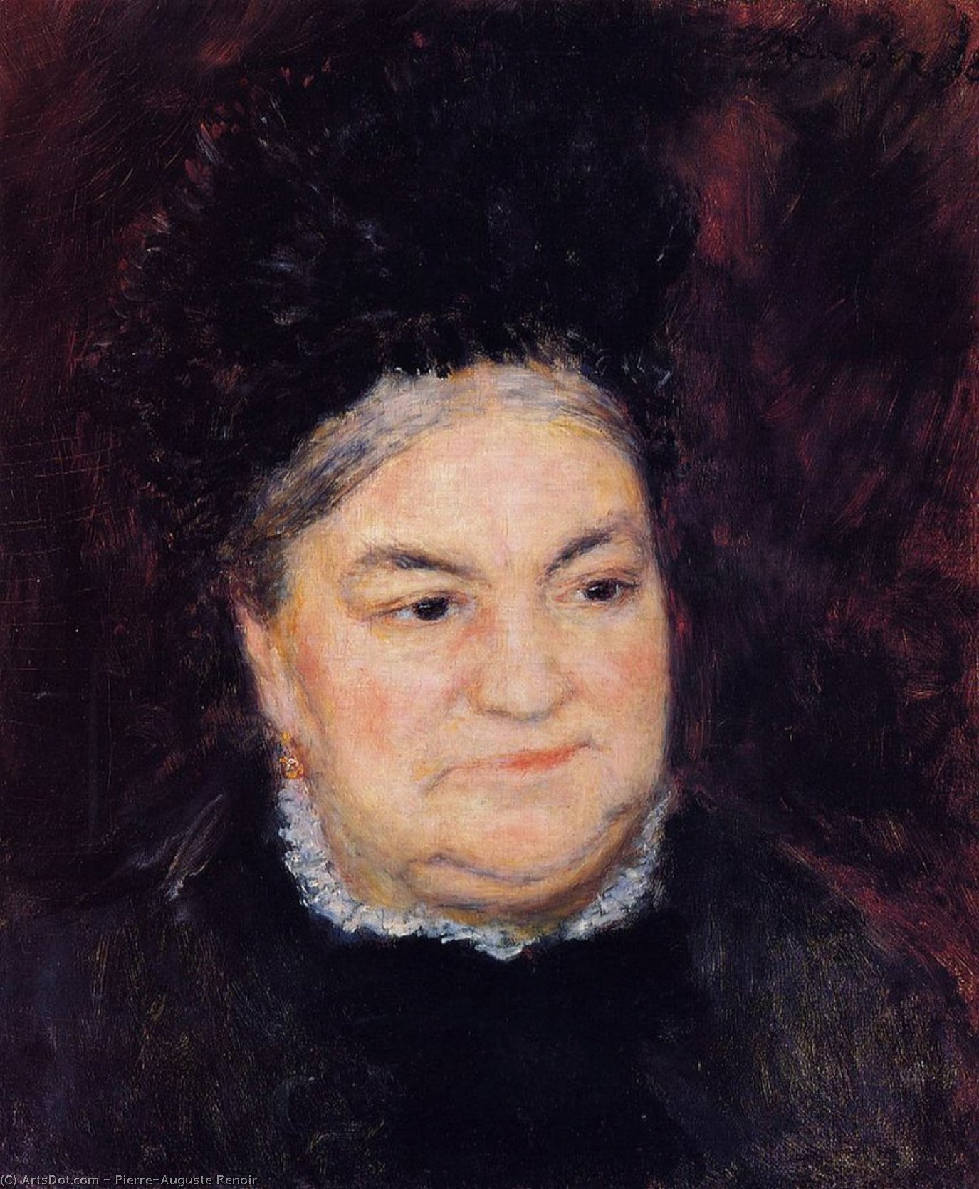 Wikioo.org - The Encyclopedia of Fine Arts - Painting, Artwork by Pierre-Auguste Renoir - Portrait of an Old Woman (also known as Madame le Coeur)