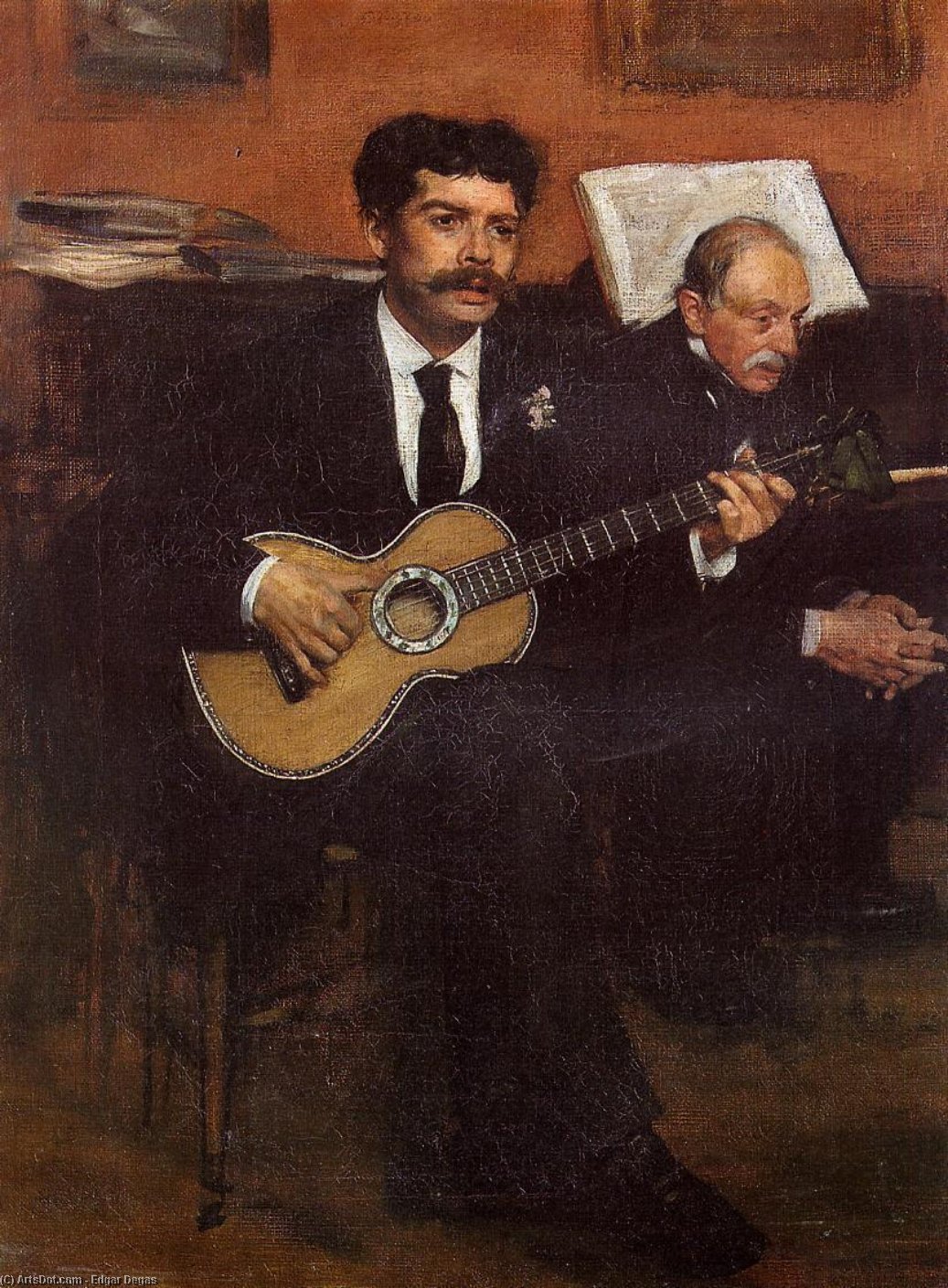 Wikioo.org – L'Enciclopedia delle Belle Arti - Pittura, Opere di Edgar Degas - ritratto pagens e auguste de gas
